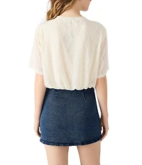 Steve Madden Orsa Crewneck Short Sleeve Boxy Top