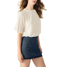 Steve Madden Orsa Crewneck Short Sleeve Boxy Top