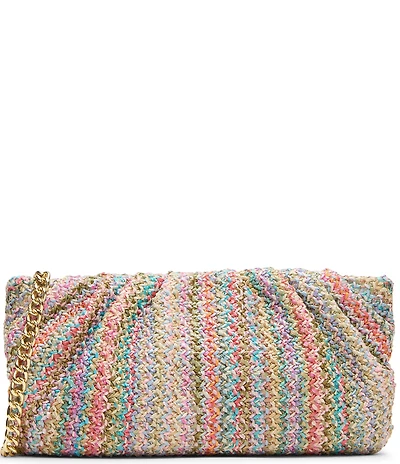 Steve Madden Paloma Pleated Raffia Clutch