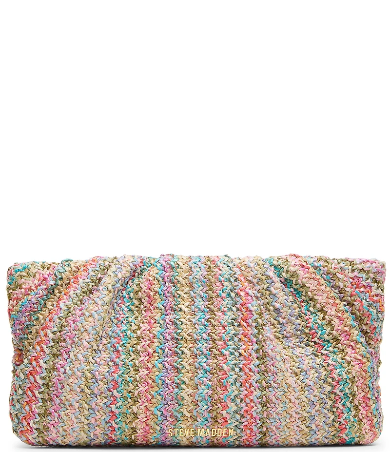 Steve Madden Paloma Pleated Raffia Clutch