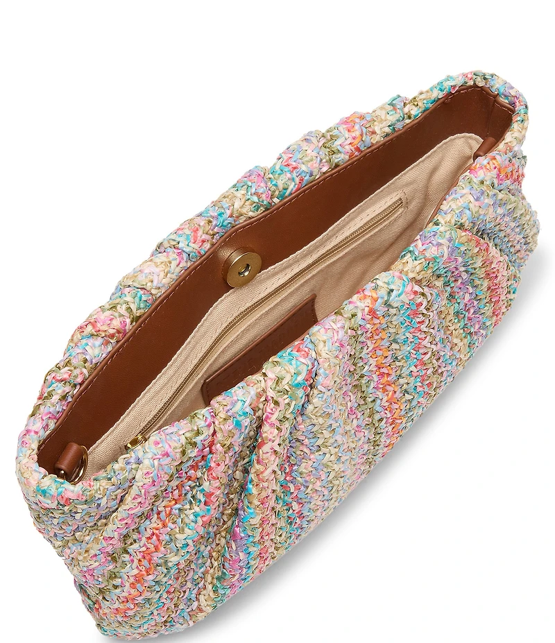 Steve Madden Paloma Pleated Raffia Clutch