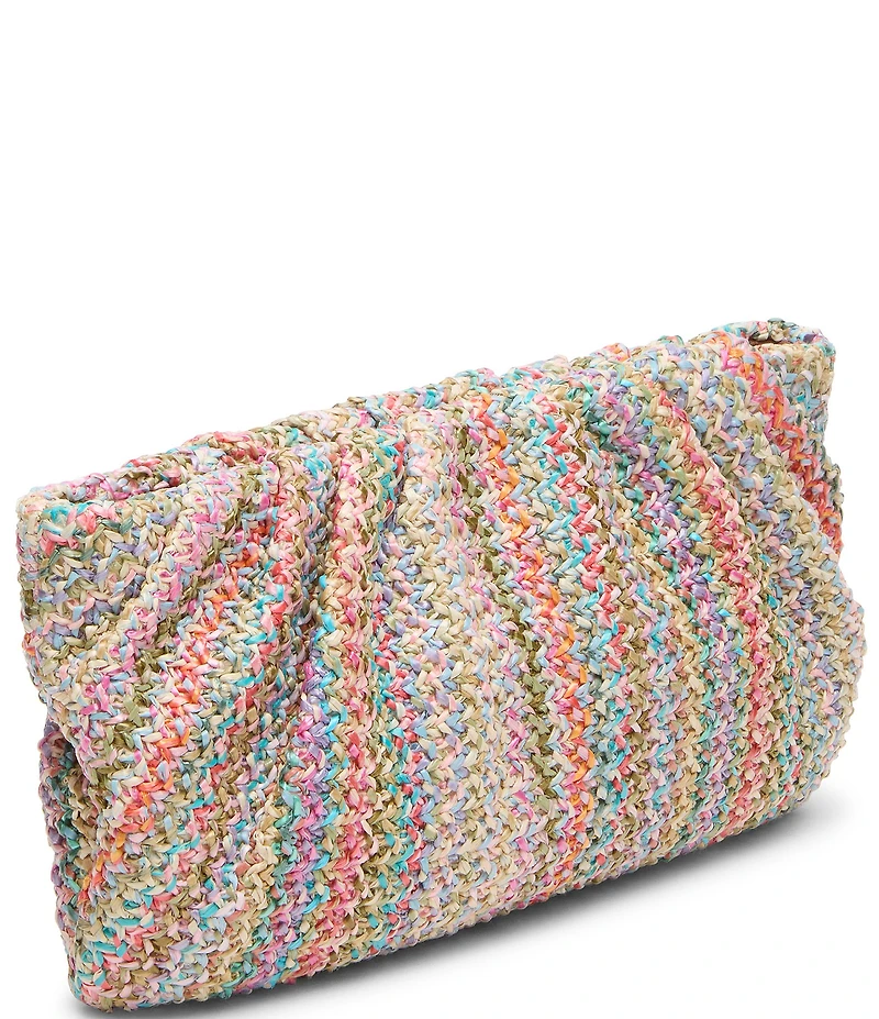 Steve Madden Paloma Pleated Raffia Clutch