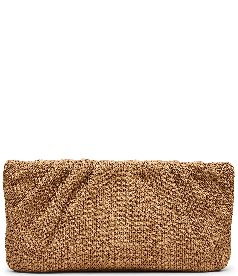 Steve Madden Palomaa Pleated Raffia Clutch