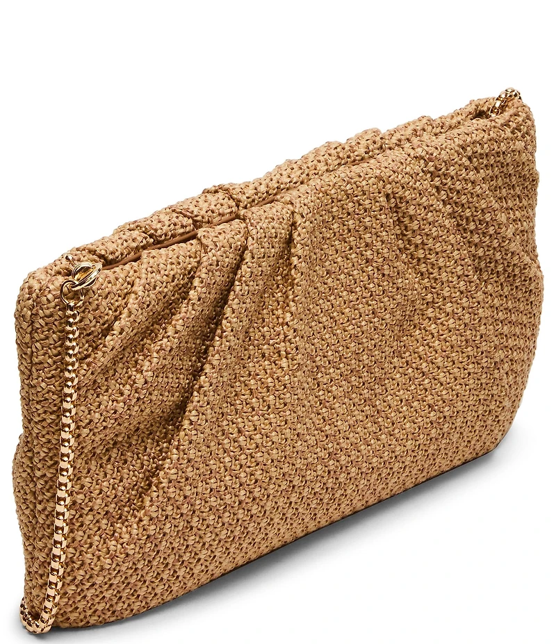 Steve Madden Palomaa Pleated Raffia Clutch