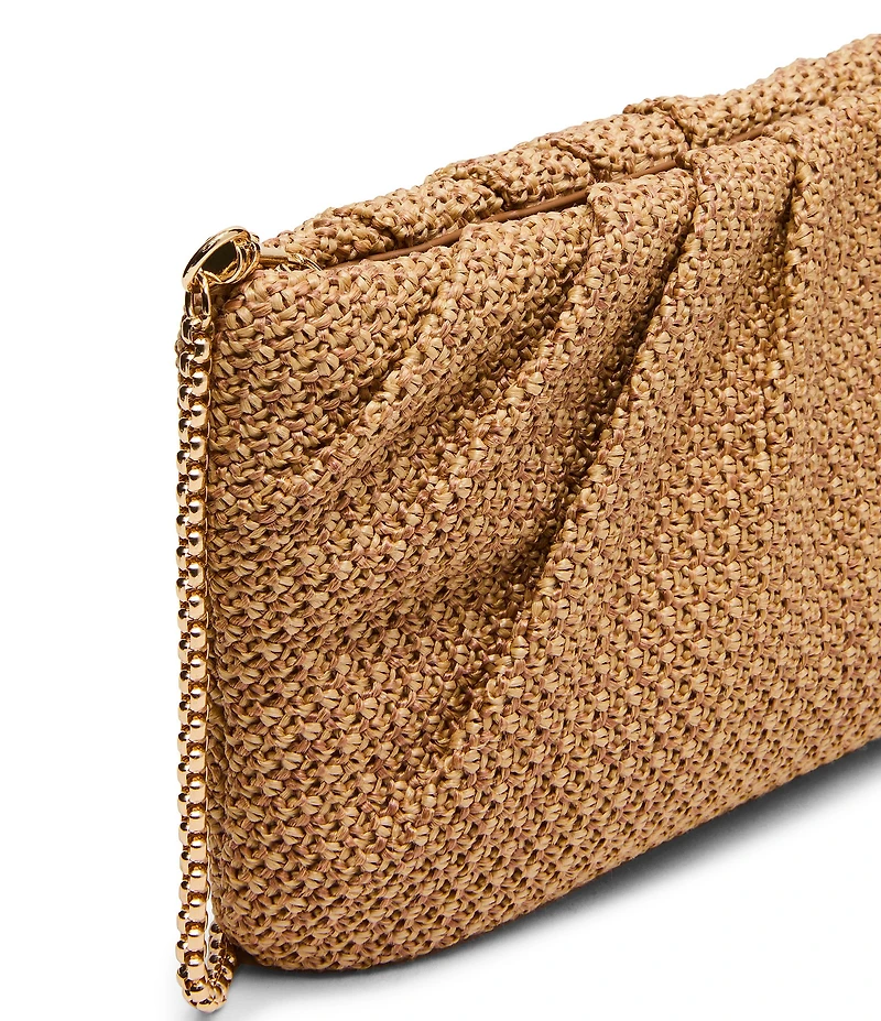 Steve Madden Palomaa Pleated Raffia Clutch