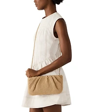 Steve Madden Palomaa Pleated Raffia Clutch