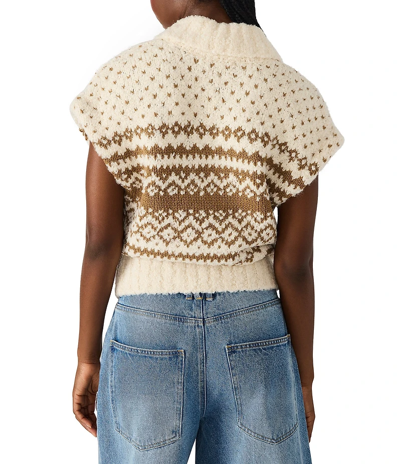 Steve Madden Paulie V-Neck Short Sleeve Sweater Vest