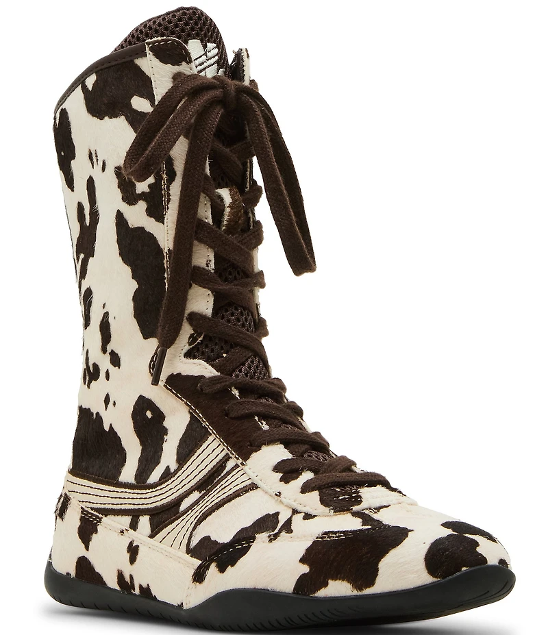 Steve Madden Paxtin Cow Print Haircalf High-Top Sneakers