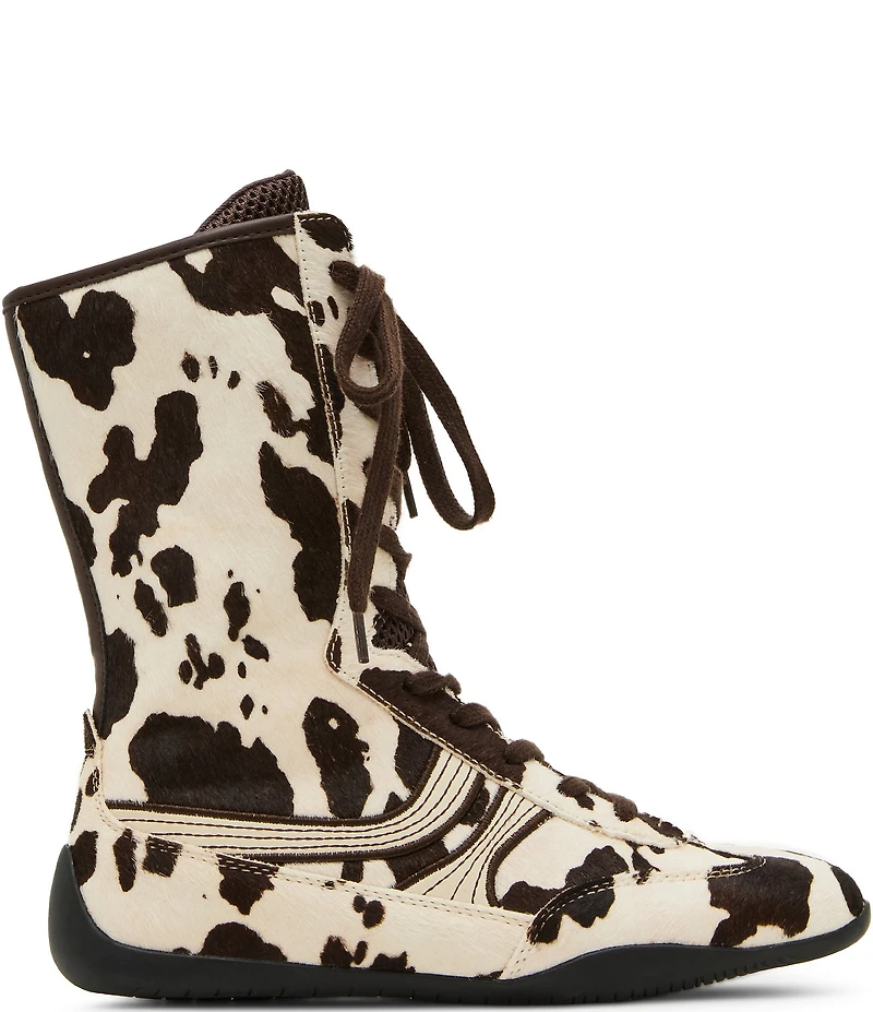Steve Madden Paxtin Cow Print Haircalf High-Top Sneakers