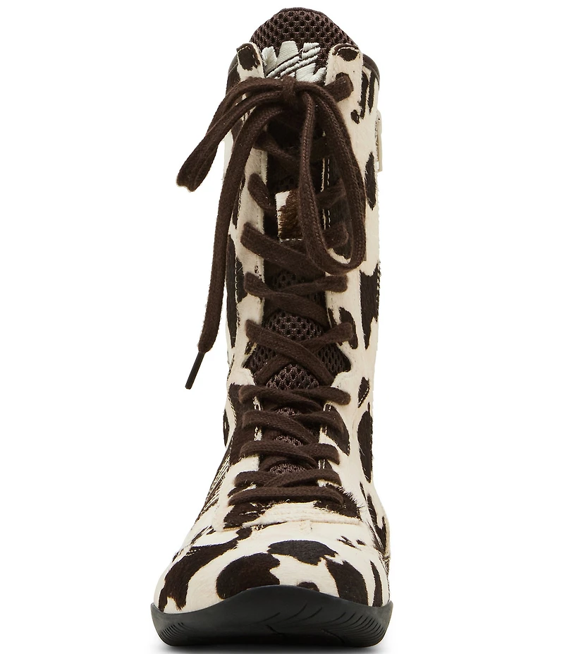 Steve Madden Paxtin Cow Print Haircalf High-Top Sneakers