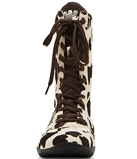 Steve Madden Paxtin Cow Print Haircalf High-Top Sneakers