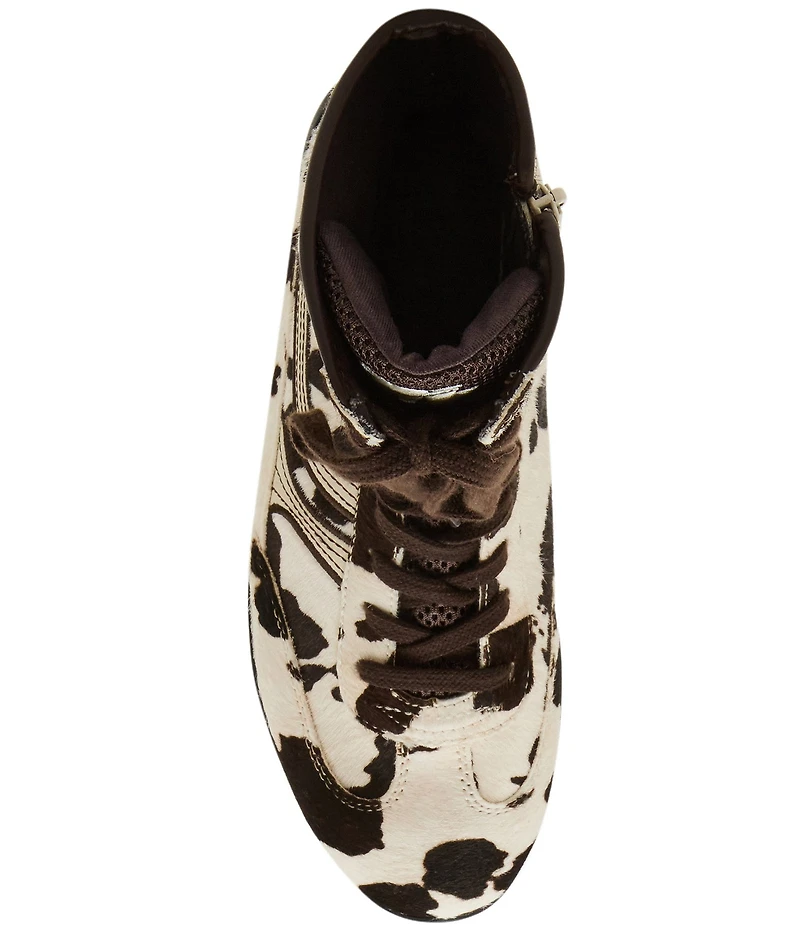 Steve Madden Paxtin Cow Print Haircalf High-Top Sneakers
