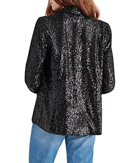 Steve Madden Payton Sequin Notch Lapel Long Sleeve Blazer