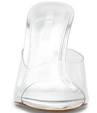 Steve Madden Peach Clear Stiletto Dress Slide Sandals