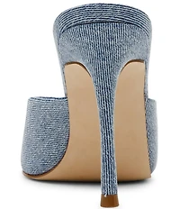 Steve Madden Peach Denim Stiletto Dress Slide Sandals