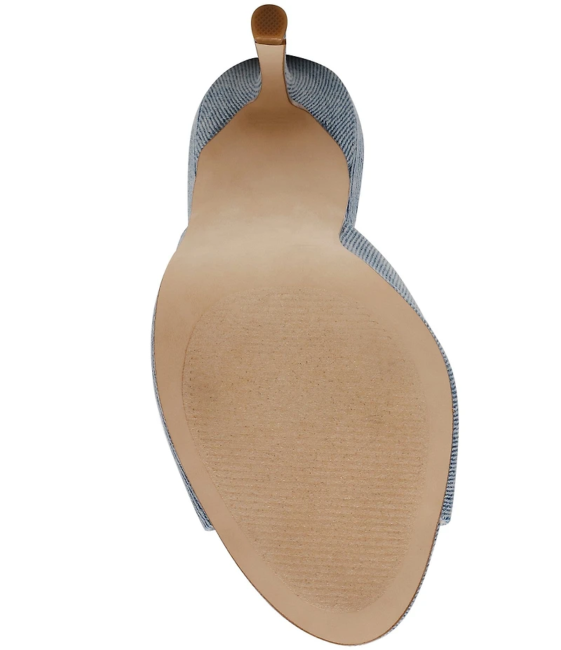 Steve Madden Peach Denim Stiletto Dress Slide Sandals