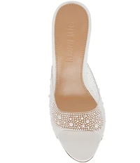 Steve Madden Peach Clear Pearl Stiletto Dress Slide Sandals