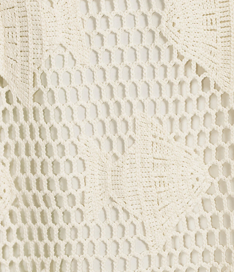 Steve Madden Petunia Crochet Fish Halter Neck Sleeveless Flared Mini Dress