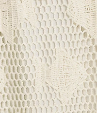 Steve Madden Petunia Crochet Fish Halter Neck Sleeveless Flared Mini Dress