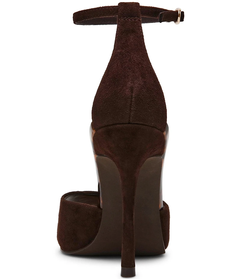 Steve Madden Phillipa Tortoise Print Suede Peep Toe Dress Sandals