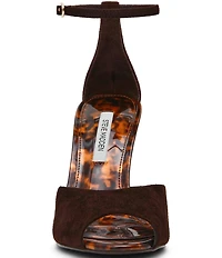 Steve Madden Phillipa Tortoise Print Suede Peep Toe Dress Sandals
