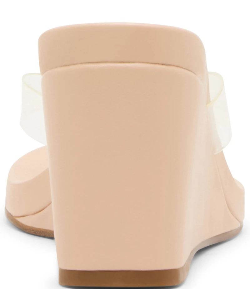 Steve Madden Playing Clear Wedge Thong Sandals