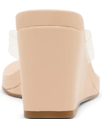 Steve Madden Playing Clear Wedge Thong Sandals