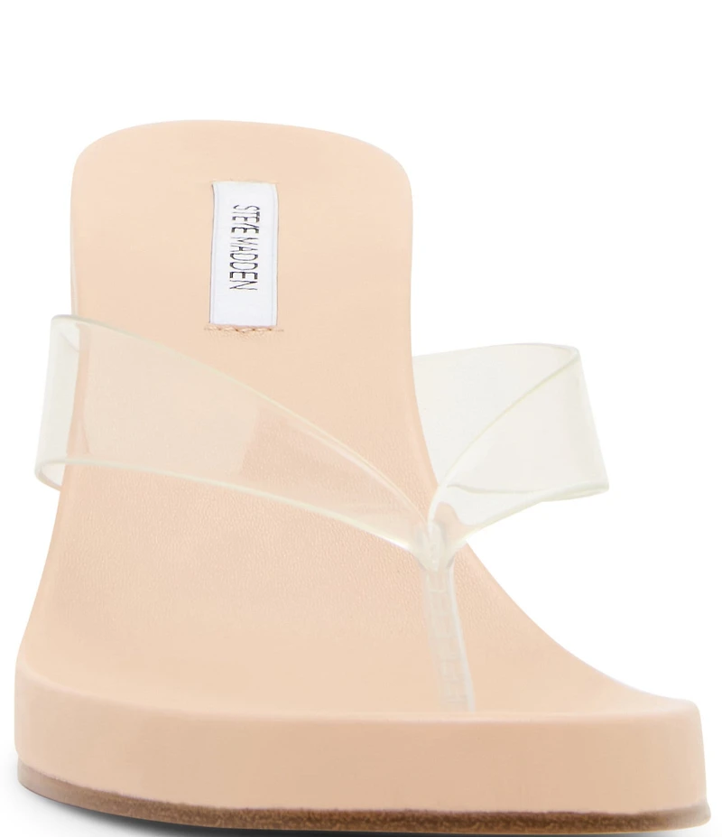 Steve Madden Playing Clear Wedge Thong Sandals