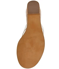 Steve Madden Playing Cork Nappa Leather Wedge Thong Sandals