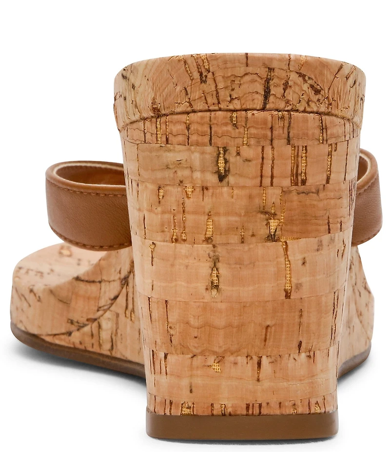 Steve Madden Playing Cork Nappa Leather Wedge Thong Sandals