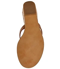 Steve Madden Playing Cork Nappa Leather Wedge Thong Sandals