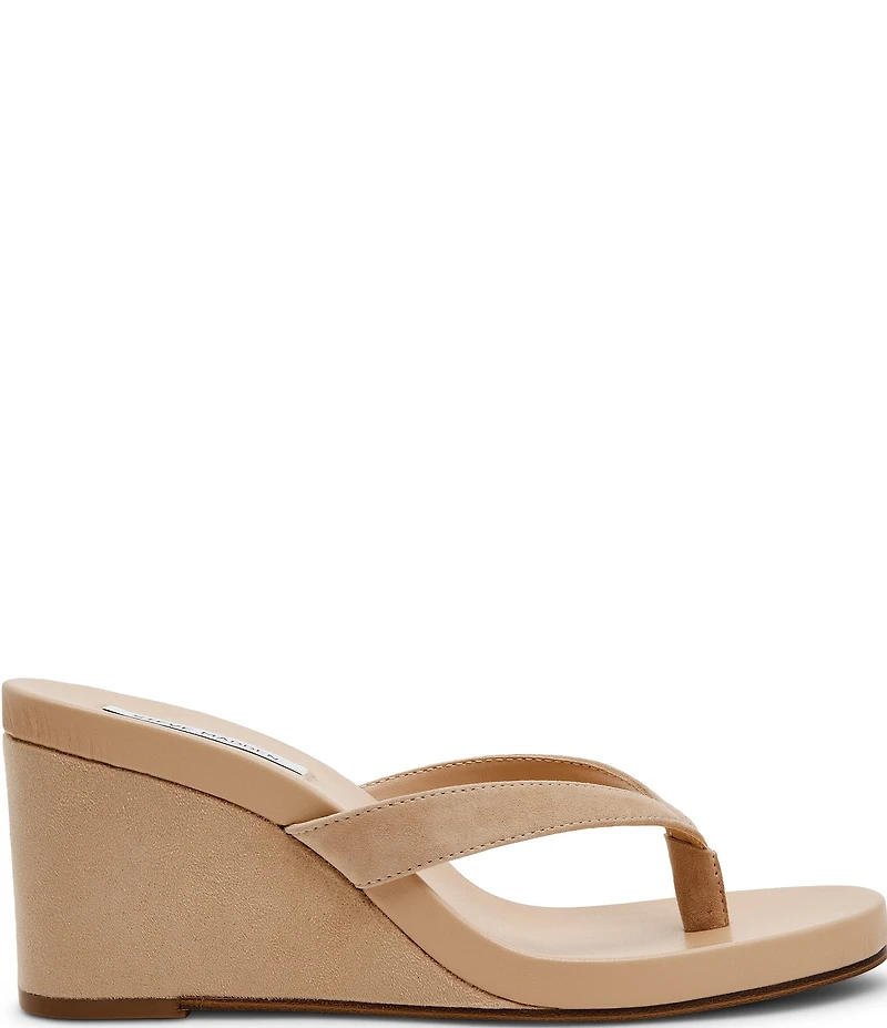 Steve Madden Playing Suede Wedge Thong Sandals