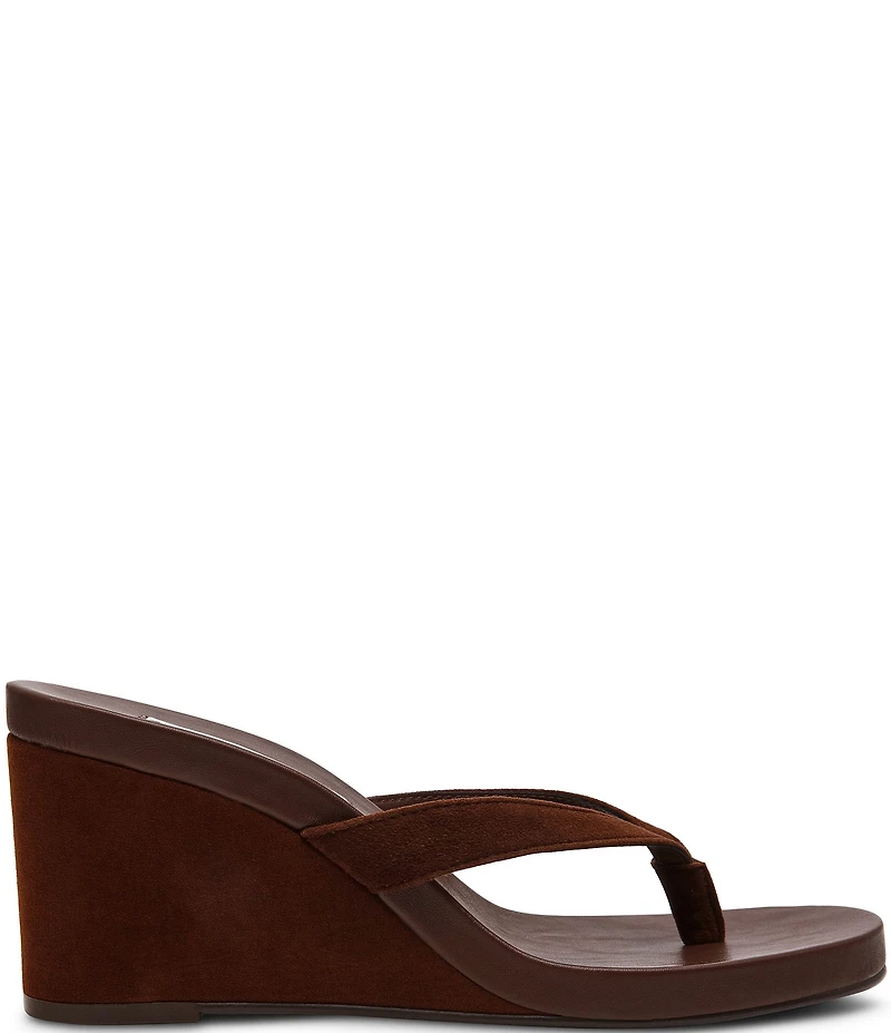 Steve Madden Playing Suede Wedge Thong Sandals