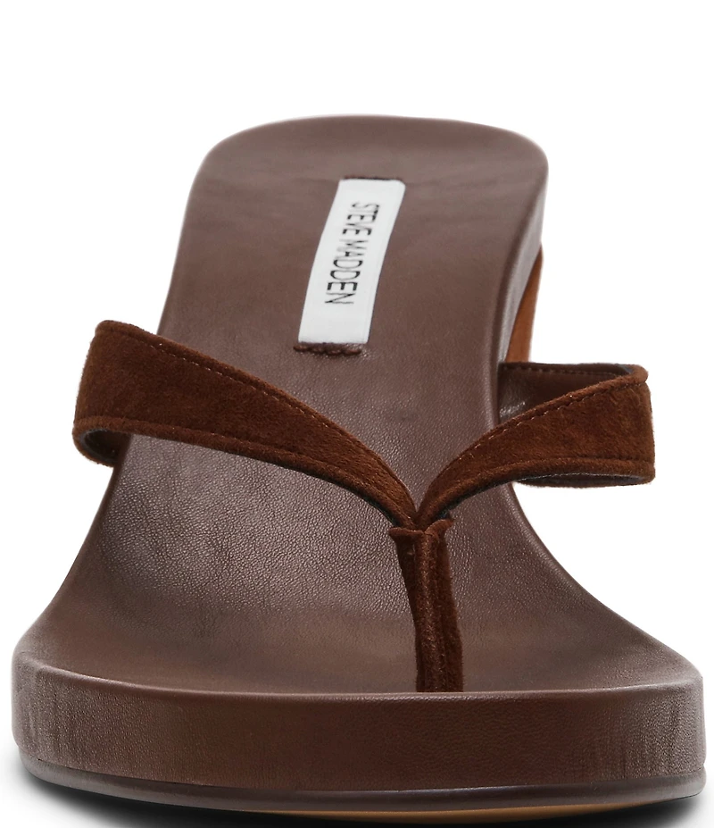 Steve Madden Playing Suede Wedge Thong Sandals