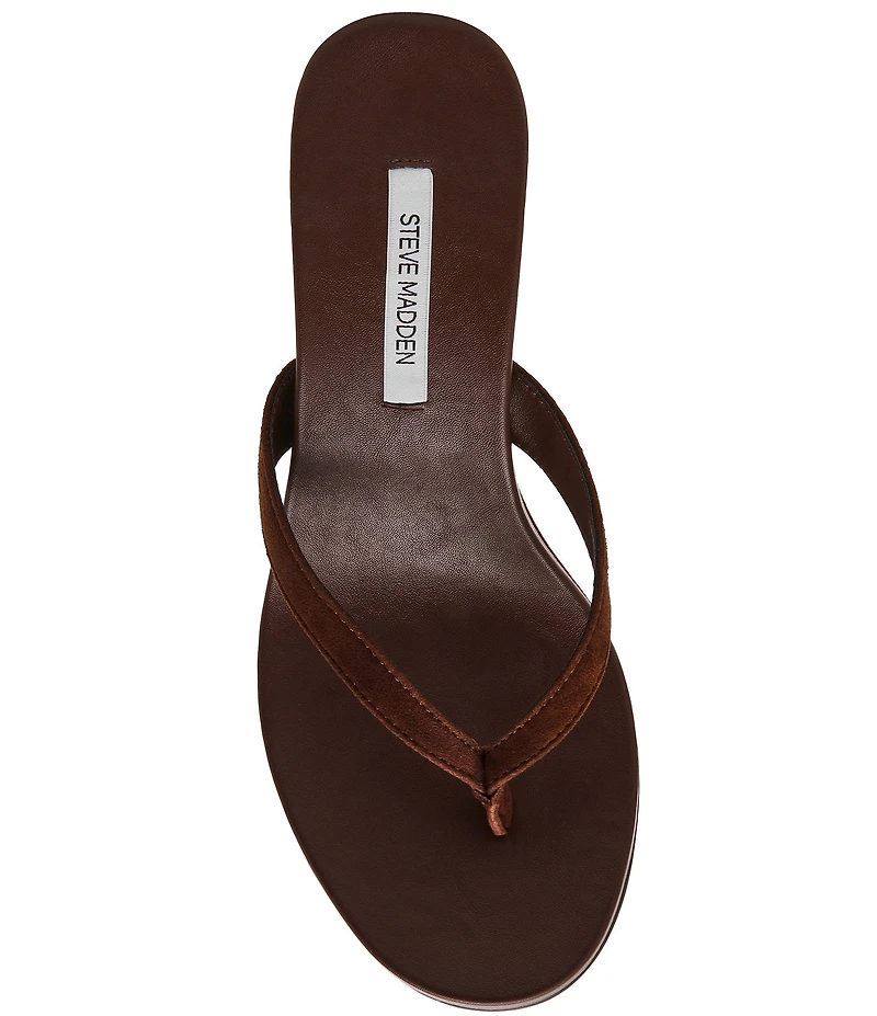 Steve Madden Playing Suede Wedge Thong Sandals