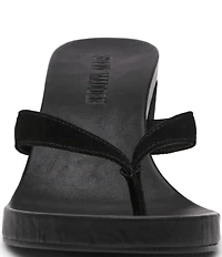 Steve Madden Playing Suede Wedge Thong Sandals