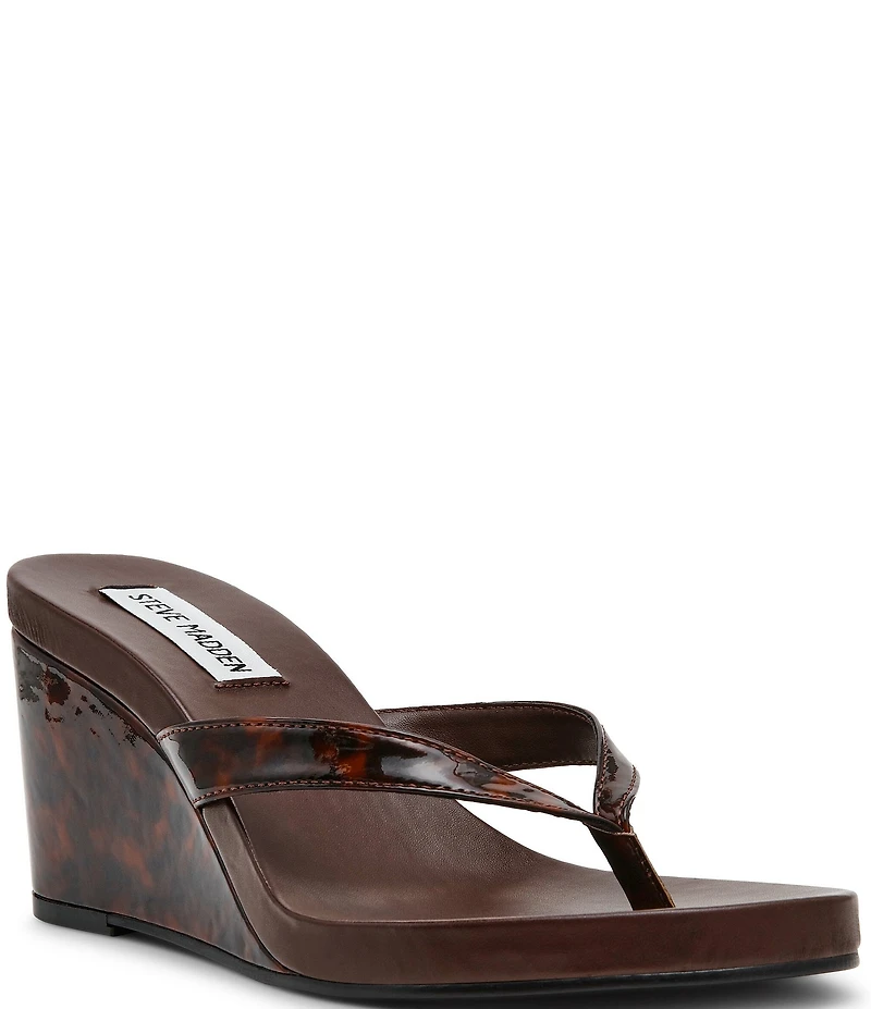 Steve Madden Playing Tortoise Wedge Thong Sandals