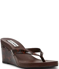 Steve Madden Playing Tortoise Wedge Thong Sandals
