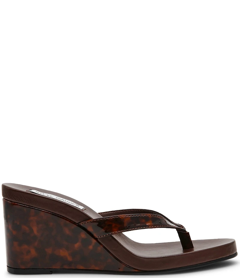 Steve Madden Playing Tortoise Wedge Thong Sandals