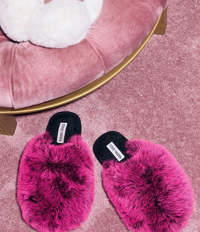 Steve Madden Poof Faux Fur Slippers