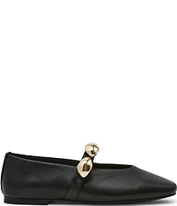 Steve Madden Poppin Leather Ornamented Mary Jane Ballet Flats