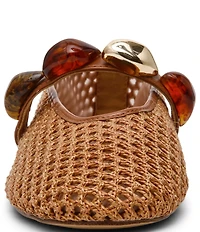 Steve Madden Poppin Raffia Ornamented Mary Jane Ballet Flats