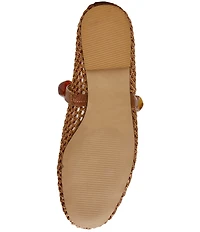 Steve Madden Poppin Raffia Ornamented Mary Jane Ballet Flats