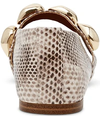 Steve Madden Poppin Snake Print Ornamented Mary Jane Ballet Flats