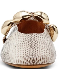 Steve Madden Poppin Snake Print Ornamented Mary Jane Ballet Flats