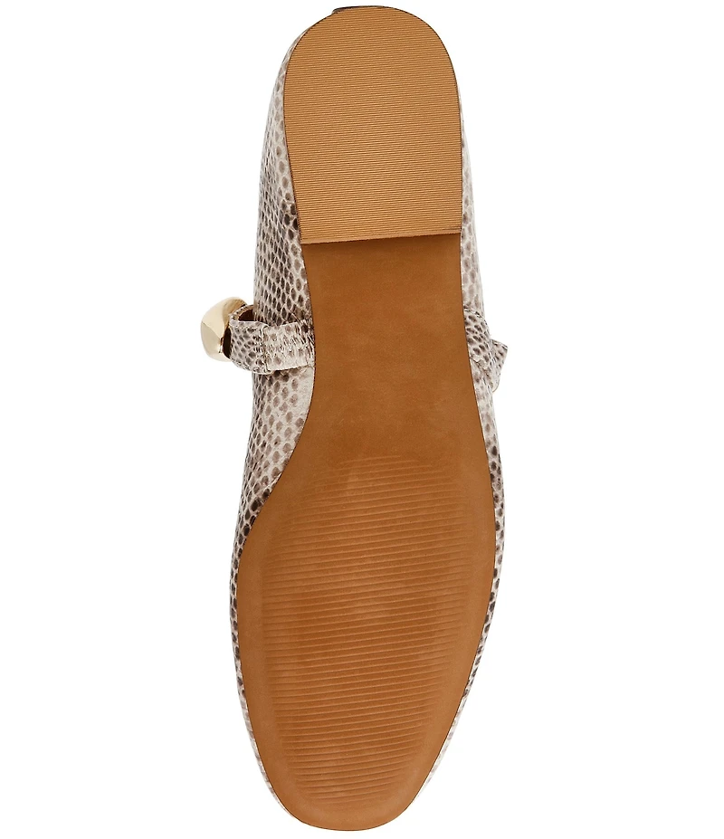 Steve Madden Poppin Snake Print Ornamented Mary Jane Ballet Flats