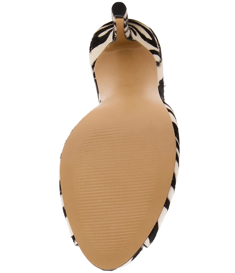 Steve Madden Priya Zebra Print Haircalf Dress Slide Sandals