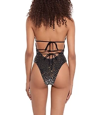 Steve Madden Purrfection Strappy Cutout One Piece Swimsuit