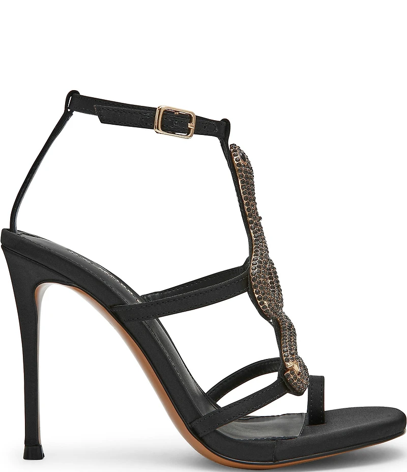 Steve Madden Python Snake Hardware Strappy Ankle Wrap Dress Sandals