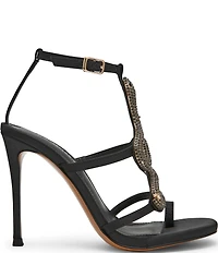 Steve Madden Python Snake Hardware Strappy Ankle Wrap Dress Sandals